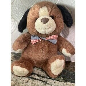 VTG Walmart Marketed Puppy Stuffed Animal, Main 1959, PA. 2296 Blk & Wht Tag